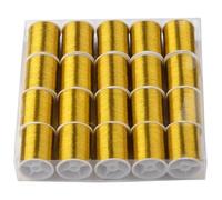 CABODYALS 20 petite Bobine de Fil Métallique Doré pour Broderie Matelassage Guirlandes PET Machine à Paillettes Fil Doré Brillant Bobine de Fil pour Couture Fabrication de Machines Décoration de Vêtem