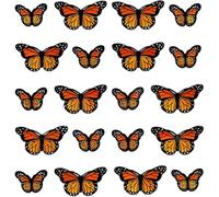 CABODYALS 20 pièce 2 styles Patchs Thermocollants en Forme de Papillon Monarque Imitation Papillon Brodé en Polyester et Coton pour la Couture la Confection de Vêtements de Chemises D'Accessoires de C