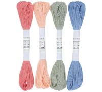 CABODYALS 4 écheveau 4 Couleurs Fil à Broder 80M Candy Color pour Sashiko Quilting Point de Croix Bracelets D'Amitié Couture à la Main Réparation de Bracelets Loisirs Créatifs