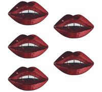 CABODYALS 5 patch à Lèvres Rouges Pailletés de 161mm à Coudre Sur des Paillettes Sexy pour la Bouche à Repasser à Gros Baiser Brodé pour la Couture la Confection de Vêtements de Jeans de Chemises de S