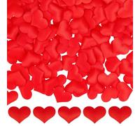 CABODYALS 500 Sachet de Confettis en Forme de Cœur en Éponge Rouge Cœurs 3D Pailletés en Polyester Pétales Unis pour Une Décoration Romantique et Festive Idéal pour Les Mariages la Saint Valentin Les