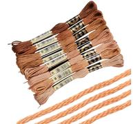 CABODYALS 8 Écheveau 64M Fil à Broder Marron Dégradé 6 Brins en Polyester Kit de Ficelle Bracelets Brésiliens D'amitié Fils Broderie à Coudre Idéal pour Point de Croix Tricotage Bricolage Artisanat