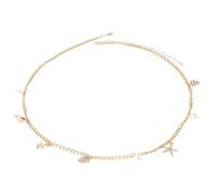 CABODYALS Chaîne de Taille en Coquillage Doré pour la Plage Perles D'Été Ceinture en Coquillage Perlé Chaînes de Ventre en Bikini Bohème Perles Étoile de Mer Bijoux de Corps Accessoires pou