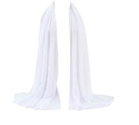 CABODYALS Châle Blanc Uni en Mousseline de Soie Transparente pour Femme Élégant Doux Soyeux Léger en Mailles pour Robe de Soirée Mariage Fête Accessoires