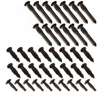 CABODYALS Ensemble de 60 pièce de Rivets Plats Ronds en Fer Couleur de Fusil de Formes Assorties pour Boucle de Ceinture Comprenant des Vis de Rechange des Rivets Latéraux des Chevilles de Fixation et