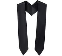 CABODYALS Étole de Remise de Diplôme en Satin Noir de 70.87{5} cm de Long Écharpe de Remise de Diplôme Unie Unisexe en Soie Lisse Tissu Doux Classique pour Cérémonie Chorale Académique pour Adultes Re