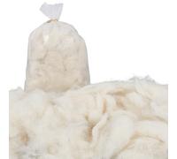 CABODYALS Laine Cardée Blanche 100g Laine à Feutrage à L'Aiguille Rembourrage en Fibres de Laine Pure Naturelle Laine Cardée Grosse Laine pour Quilt Tricot à L'Aiguille Coussin Rembourré Création D'A