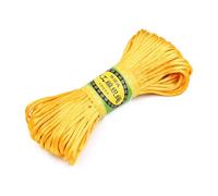CABODYALS Lot de 120 Fils de Polyester Jaune de 6 m 2mm Ronds Lisses en Satin de Soie en Vrac Queue de Rat Fil Coréen Kumihimo Solide pour la Couture la Fabrication de Bijoux L'Artisanat Les Colliers