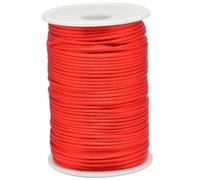CABODYALS Rouleau de Fil Kumihimo en Soie et Polyester Rouge Lisse et Doux de 91.4 m et 2mm avec Bobine pour Couture Fabrication de Bracelets Colliers Macramé Bricolage