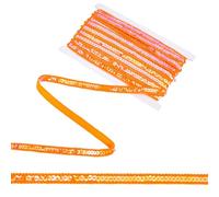 CABODYALS Rouleau de Paillettes Orange de 10 m (12mm) Bandes de Paillettes Rondes et Plates Rubans en Tissu pour Couture Confection de Costumes Robes de Soirée de Danse Fournitures de Bricolage