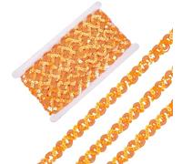 CABODYALS Ruban à Paillettes Orange Ondulé de 12.03 m 5/8cm Tresse Paillettes Rangée Unique pour Couture Décoration de Fête Maison Franges Bricolage
