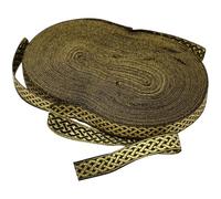 CABODYALS Ruban Brodé Noir et Doré de 32.74 m 12mm Tissu Tissé Vintage Métallique Style Ethnique pour Couture Fabrication Artisanale Décoration Intérieure Emballage Cadeau Fournitures de Bricolage