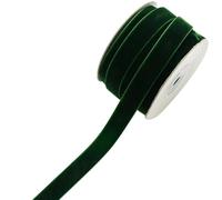 CABODYALS Ruban de Velours Vert Foncé de 10.94 m X 5/8 Pouces pour la Saint Valentin Simple Face guirlandes de s Vintage guirlandes de Noël Bordure Tissée Rubans de Mariage Doux pour la Couture