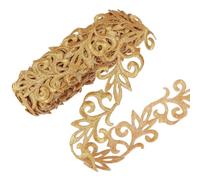 CABODYALS Ruban Thermocollant en Polyester Doré Brodé Motif Floral Métallique 4 m X 36mm à Coudre Ou à Repasser. Idéal pour la Confection de Costumes Vêtements Robes Décoration Intérieure et Loisirs