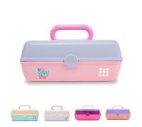 Caboodles Pretty in Petite Étui Vintage avec Couvercle Rose Clair et Base Rose Vif, Bleu pervenche sur Rose