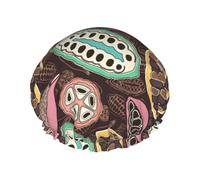 cabosse de cacao colorée,Bonnet de douche/bonnet de nuit double couche imperméable et élastique, bonnet de bain réutilisable