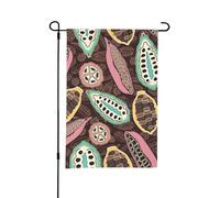 cabosse de cacao colorée,Drapeau de jardin décoratif double face pour intérieur et extérieur, 30 x 45 cm