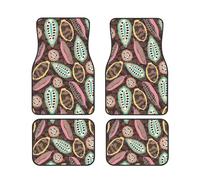 cabosse de Cacao colorée, Ensemble de 4 Tapis de Sol pour Voiture, Tapis de Sol en néoprène antidérapants pour véhicule, Accessoires Auto