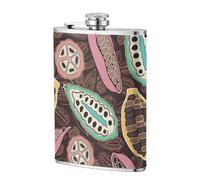 cabosse de cacao colorée,Flasque de poche plate de 8 oz en acier inoxydable 304, idéale pour les activités de plein air.