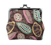 cabosse de Cacao colorée,Porte-Monnaie en Cuir PU, Petit Portefeuille, Pochette à Monnaie avec Fermoir Baiser