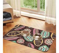 cabosse de Cacao colorée,Tapis d'alimentation pour Animaux de Compagnie, Sets de Table en Cuir PU pour Chats et Chiens,40x60cm