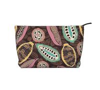 cabosse de Cacao colorée,Trousse de Toilette en Velours côtelé, Trousse de Maquillage Portable pour Les Voyages