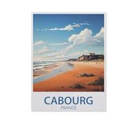 Cabourg France Plage Poster,Puzzle 1000 Pièces, Puzzles en Papier, Jouets Éducatifs pour Enfants Adultes Cadeau d'anniversaire(50x70cm)-AN82