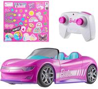 Cabriolet Radiocommandé Barbie,Voiture Décapotable Rose Avec Télécommande,Peut Contenir 2 Poupées Barbie,Jbh05