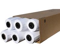 CABRO Lot de 6 rouleaux de papier pour traceur 80 g/m² - Rouleau de 914 mm x 50 m | Gaine 50 mm | Papier blanc non couché CAO & jet d'encre pour dessins techniques et plans