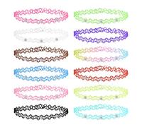 CABULE 12 Pcs Vintage Stretch Collier Ras Du Cou Lady Fille Tatouage Collier Ras Du Cou Punk Rétro Gothique Élastique Colliers pour Femmes-A