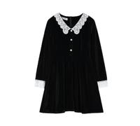 CABULE Automne Nouvelle Robe en Velours pour Les Femmes pour réduire l'âge et paraître Plus Mince Style Hepburn Petite Robe Noire Jupe rétro française-6299 Robe Courte-S