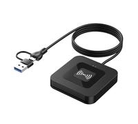 CAC NFC Lecteur de cartes à puce militaire double interface USB DOD Military ID/IC avec NFC Tap-to-Read Adaptateur USB C compatible avec Windows, Linux, MacOS