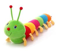 CaCaCook Chenille en peluche, multicolore, 50 cm, longue peluche cognitive, remplie de ver, jouet chenille douce et colorée, jouet pour anniversaire d'enfant