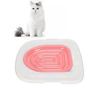 CaCaCook Kit D'entraînement de Toilette pour Chat, Entraîneur de Toilette Professionnel pour Chat, Siège de Toilette D'entraînement pour Chat, Entraîneur de(Plateau Blanc, 1 Support Intérieur Rose)