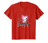 Cacahuètes - I Heart Snoopy T-Shirt, Enfant, Rouge, 3 Ans
