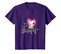 Cacahuètes - I Heart Snoopy T-Shirt, Enfant, Violet, 10 Ans