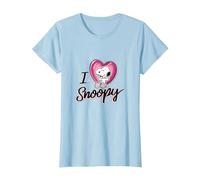 Cacahuètes - I Heart Snoopy T-Shirt, Femme, Bleu Céleste, M
