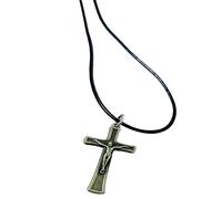 CACALOSS Collier avec pendentif croix de saint Benoît noir unisexe fait main religieux pour les occasions spéciales