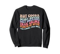 Cacao Chaud Scary Films True Crime Citrouille ÉPICES Fall Meme Sweatshirt