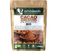 Cacao Sans Sucre en Poudre Bio 1KG | 100% de Fèves de Cacao Dégraissées Bio | Goût chocolaté intense | Qualité Supérieure