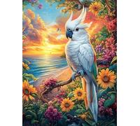 Cacatoès Blanc dans la forêt Tropicale 1000 Pieces Casse-tête Adolescent en Carton Rigide Difficulté Moyenne Activité Éducative Cadeau Fête des Mères Haute Qualité Premium 1000 PCS
