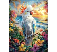 Cacatoès blanc dans la forêt tropicale 1000 Pieces Casse-tête Famille En Carton Épais Anti-Déchirure Animal de conte de fées d'accompagnement Difficulté Moyenne Jeu De Société Anti-Stress Loisir Créat