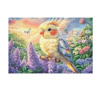 Cacatoès nymphe sur Une Branche dans Le Jardin en Fleurs Puzzle 1000 Pièces pour Adultes Educa Premium Qualité Supérieure Vision Décoration Moderne Cadeau Original Famille 1000 PCS