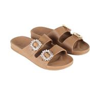 CACATOES Sandales plates Mixte Barra Taille 39 Couleur Camel