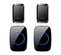 Cacazi-Sonnette De Porte Étanche Sans Fil,Sonnette D'extérieur,Bouton Intelligent,Alarme De Sécurité Pour Maison Intelligente,Prise Eu,Us,Uk,Au,Auto 62 - Type 2tr X 2re Black
