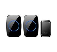 Cacazi-Sonnette De Porte Étanche Sans Fil,Sonnette D'extérieur,Bouton Intelligent,Alarme De Sécurité Pour Maison Intelligente,Prise Eu,Us,Uk,Au,Auto 62 - Type 1tr X 2re Black