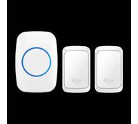 Cacazi-Sonnette De Porte Étanche Sans Fil,Sonnette D'extérieur,Bouton Intelligent,Alarme De Sécurité Pour Maison Intelligente,Prise Eu,Us,Uk,Au,Auto 62 - Type 2tr X 1re White