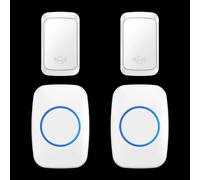 Cacazi-Sonnette De Porte Étanche Sans Fil,Sonnette D'extérieur,Bouton Intelligent,Alarme De Sécurité Pour Maison Intelligente,Prise Eu,Us,Uk,Au,Auto 62 - Type 2tr X 2re White
