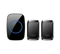 Cacazi-Sonnette De Porte Étanche Sans Fil,Sonnette D'extérieur,Bouton Intelligent,Alarme De Sécurité Pour Maison Intelligente,Prise Eu,Us,Uk,Au,Auto 62 - Type 2tr X 1re Black