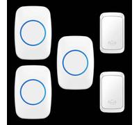 Cacazi-Sonnette De Porte Étanche Sans Fil,Sonnette D'extérieur,Bouton Intelligent,Alarme De Sécurité Pour Maison Intelligente,Prise Eu,Us,Uk,Au,Auto 62 - Type 2tr X 3re White